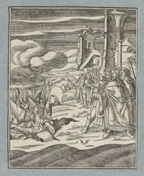 Korah, Dathan et Abiram et leurs familles engloutis par la terre