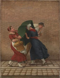 Scène de rue par temps venteux et pluvieux, 26 novembre 1846