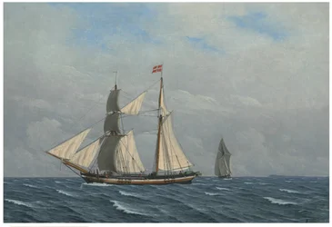 Un bateau à voile avec des voiles pleines (En skonnert for fulde sejl)