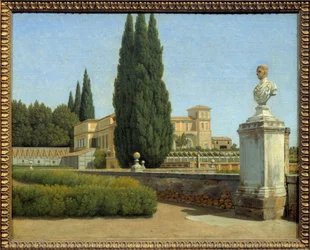 Dans les jardins de la Villa Albani. Peinture de Christoffer Wilhelm Eckersberg (1783-1853)
