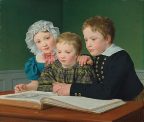 Portrait des enfants de C.F. Holm. Adam Vilhelm, Pauline Frederikke et Johan Chr. Julius