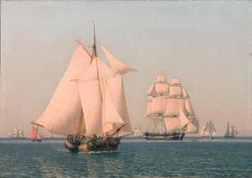 Navires sous voile par une brise légère un après-midi d