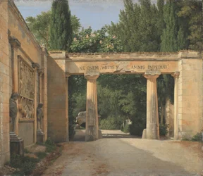 Vue du jardin de la Villa Borghese à Rome