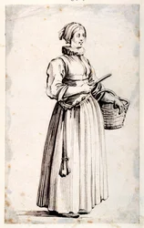 Figure avec panier et couteau