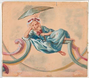 Singe femelle avec parapluie