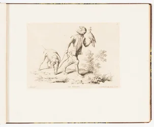 Planche 5, Le Faucon, Singeries ou différentes actions de la vie humaine représentées par des singes
