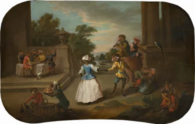Singerie : La danse, vers 1739 (huile sur toile)