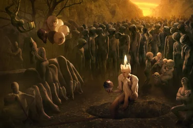 Une procession surréaliste à la lueur des bougies