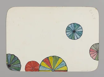 Petite carte décorée de chrysanthèmes stylisés (verso), vers 1880