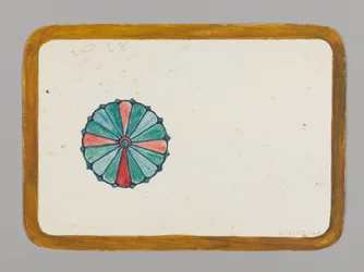 Petite carte avec chrysanthème stylisé