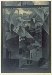 Depuis une fenêtre de bureau, 1918