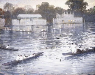 Dimanche soir, barques sur la Tamise à Henley, 1924
