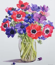Anémones dans un pichet en verre, 2007