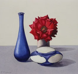 nature morte rose rouge