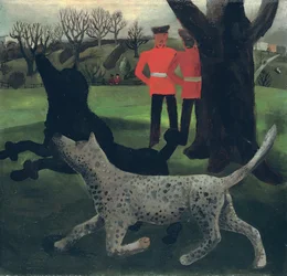 Chiens en train de jouer