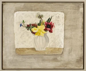 Fleurs de printemps dans un pot blanc, vers 1928