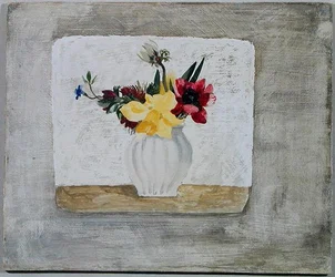 Fleurs de printemps dans un pot blanc, c.1930