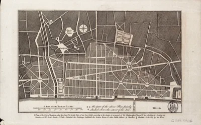 Plan de la ville de Londres après le grand incendie de 1666