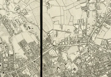 (détail) de la zone autour de Pentonville, de la carte de Londres, d