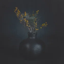 Nature morte florale sombre