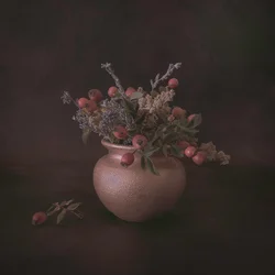 Bouquet rustique de cynorrhodons