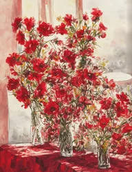 Fleurs rouges éclatantes