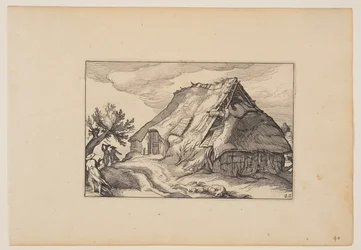 Une grange, de Paysages (Verscheyden aerdige Lanthuysen...)