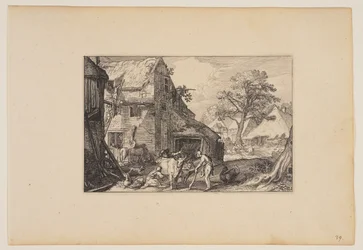 Cour de ferme, avec l