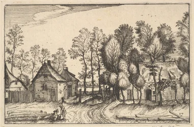 Paysage avec arbres abattus, planche 17 de Regiunculae et Villae Aliquot Ducatus Brabantiae, vers 1610