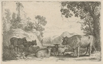 Paysage avec bétail