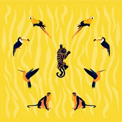 Animaux - Jaune - Noir