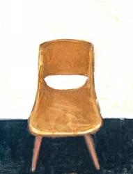 Chaise marron de style milieu du siècle