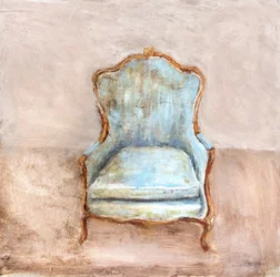 Chaise bleue de style shabby chic