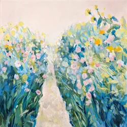 Allée de jardin colorée