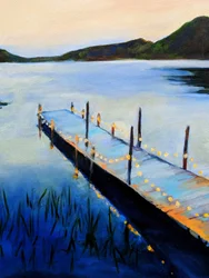 Quai serein au crépuscule
