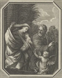 La fuite en Égypte, la sainte famille marchant avec le jeune Jean-Baptiste, vers 1720-86