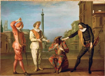 Scènes de la comédie " Le tombeau de Maitre Andre " ...