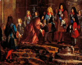 Louis XIV recevant la soumission du Doge de Gênes en mai 1685, peinture de Claude-Guy Hallé