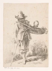 Jeune vendeur de pains dans un paysage