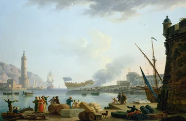 Le lancement du navire de guerre à l
