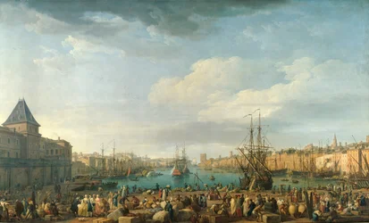 Le port de Marseille au XVIIIe siècle, peinture de Joseph Vernet (1714-1789), XVIIIe siècle, Paris, musée de la Marine