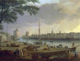 Vue du port de La Rochelle Peinture de Joseph Vernet (1714-1789), détail