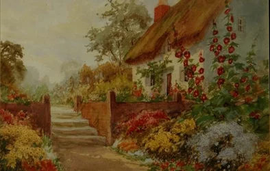 Scène de jardin de cottage