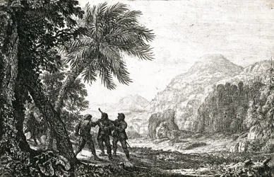 Paysage avec des brigands
