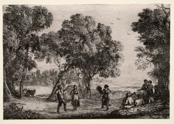 Paysage avec une danse de campagne (Petite plaque)