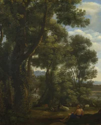 Paysage avec un chevrier et des chèvres, vers 1637