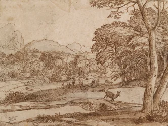 Paysage avec un troupeau de cerfs, 1666