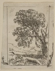 Les Deux Paysages Arbre Gauche, vers 1630.