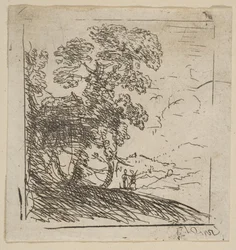 Les Deux Paysages Arbre Droit, ca. 1630