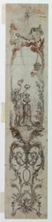 Dessin, projets de panneaux peints avec Fortune et Jacques Necker, 1788-90